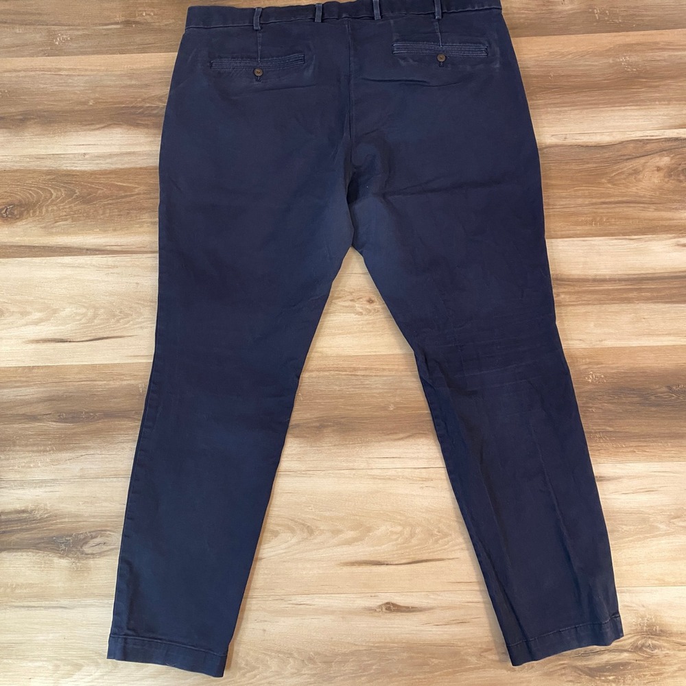 Gap Chino Pants Mens 42x32 Skinny Navy Blue Stretch Cotton Trousers - Picture 9 of 9